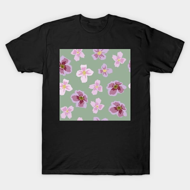 Pink Flowers T-Shirt by smileykty